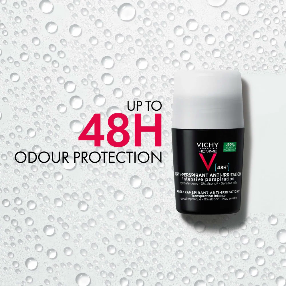 Vichy Homme 72h Anti-Perspirant Deodorant Roll-On 50ml - Image 2