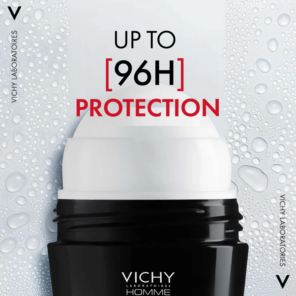 Vichy Homme 96h Anti-Perspirant Deodorant Roll-On 50ml - Image 3