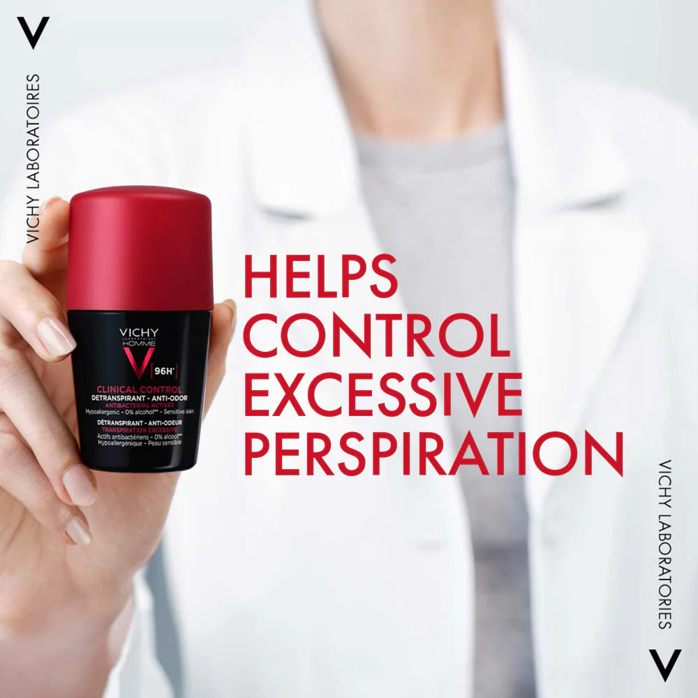 Vichy Homme 96h Anti-Perspirant Deodorant Roll-On 50ml - Image 4