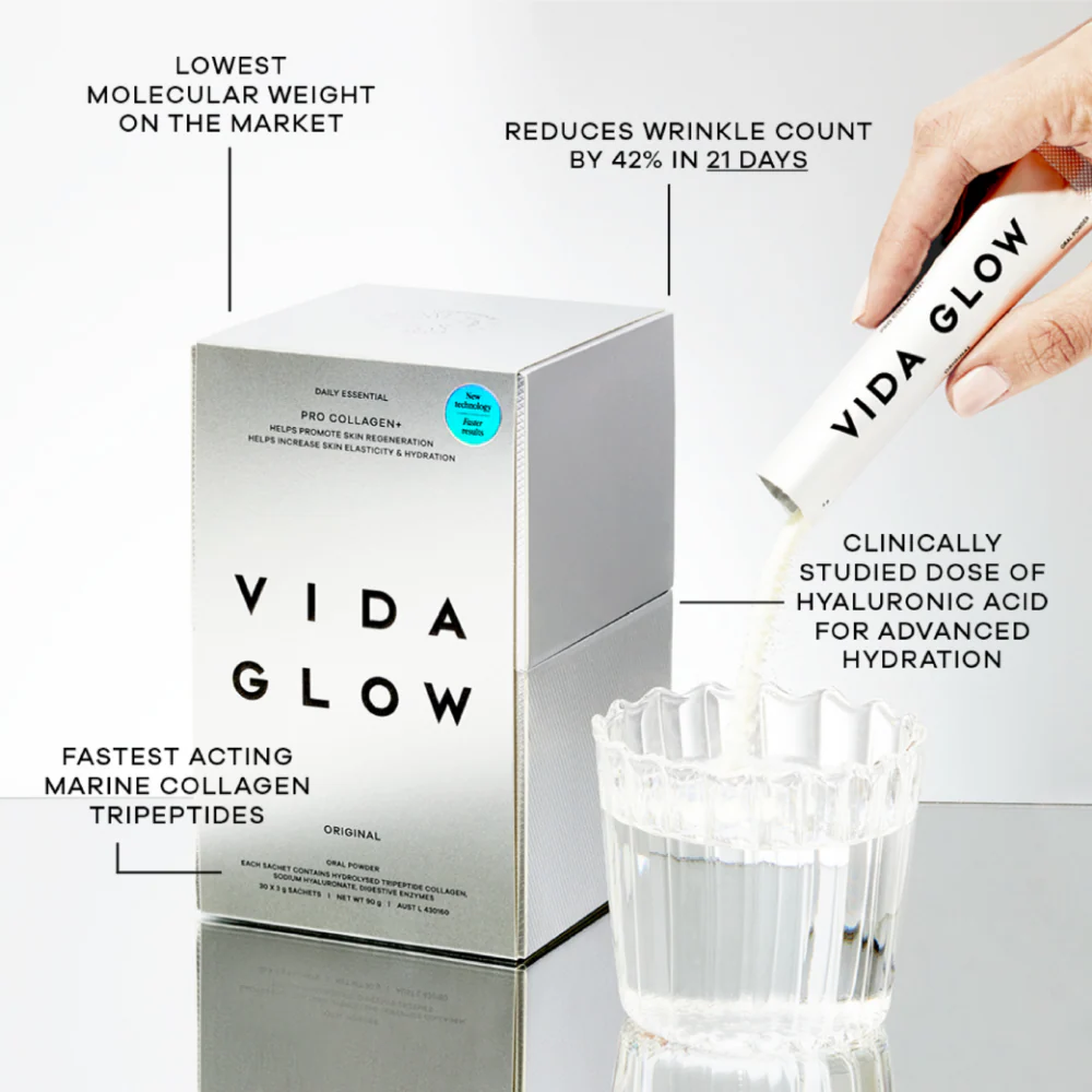 Vida Glow Pro Collagen+ Tri-Peptide Supplement Original Sachets x30 - Image 3