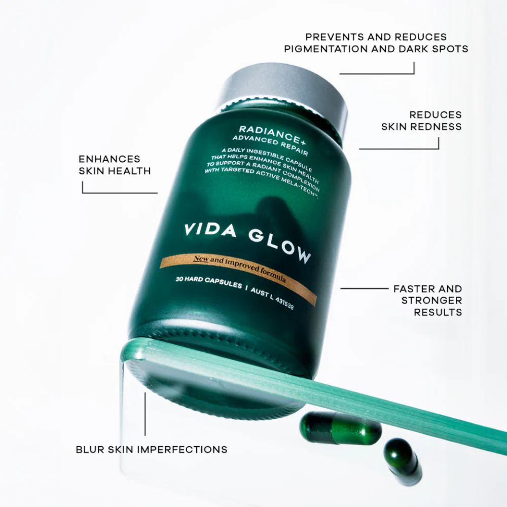 Vida Glow Radiance+ Advanced Repair Radiant Skin Supplement 30 Capsules - Image 4