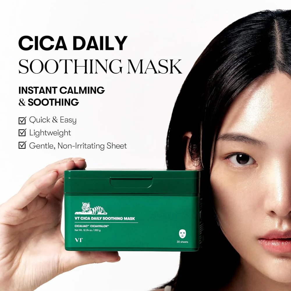 VT Cosmetics Cica Daily Soothing Sheet Mask 30 Sheets - Image 3