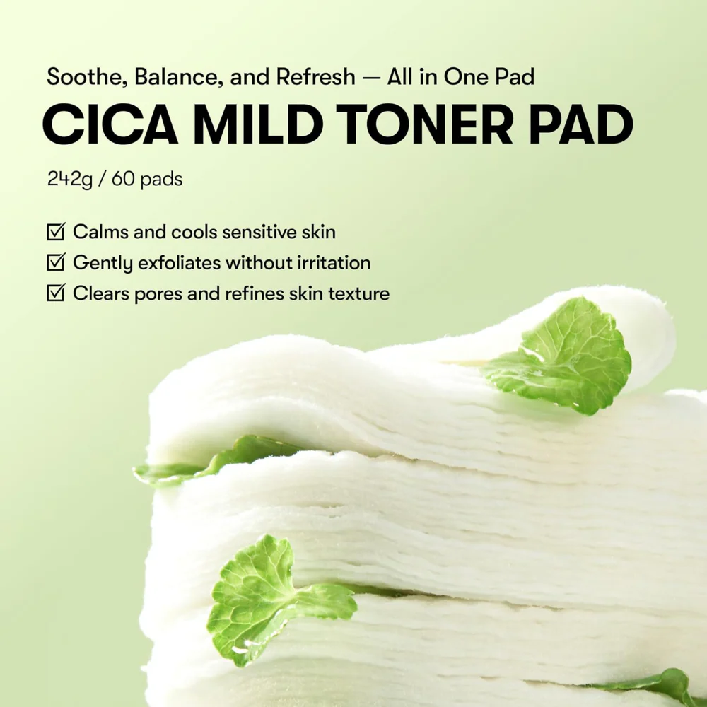 VT Cosmetics Cica Mild Toner Pads 130ml - Image 3