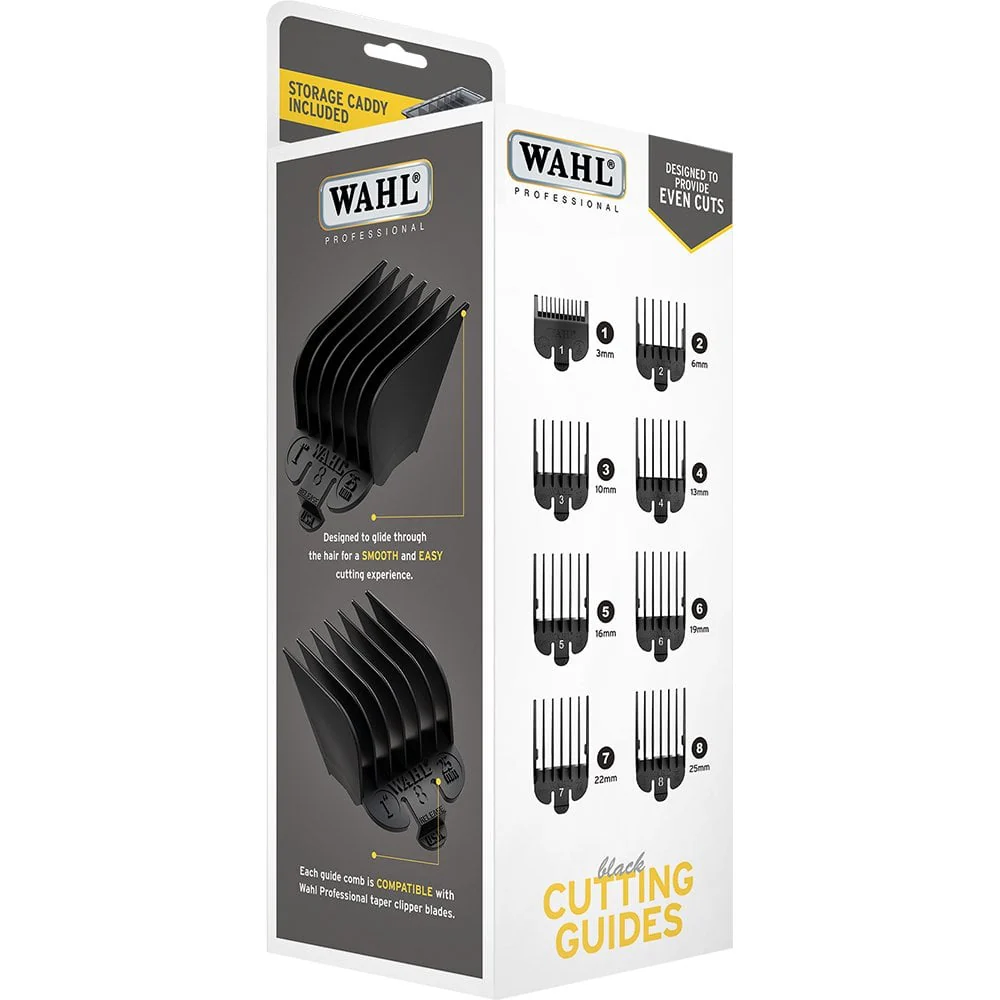 Wahl Professional Black Plastic Clipper Attachment Comb Set - Image 3