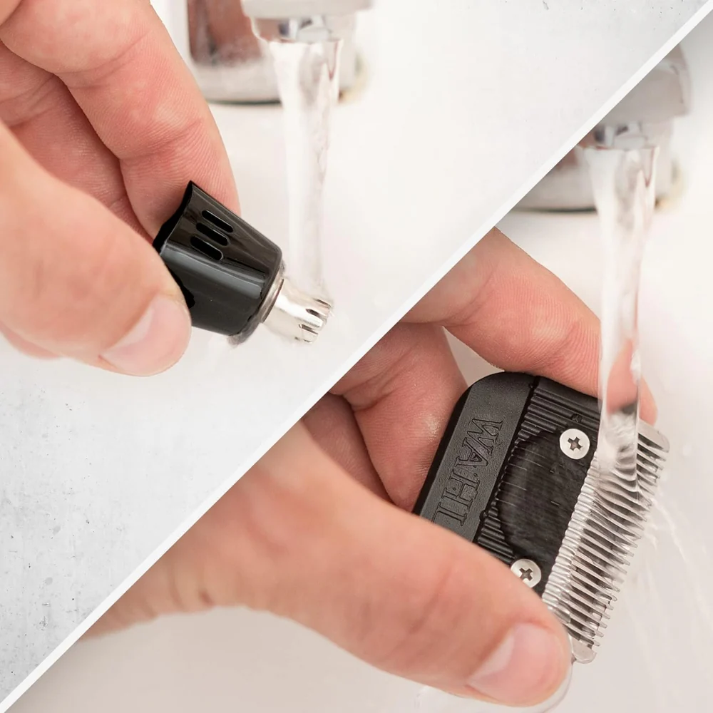 Wahl Clip N Rinse Plus Cord/Cordless Hair Clipper & Nose Trimmer Grooming Set - Image 6