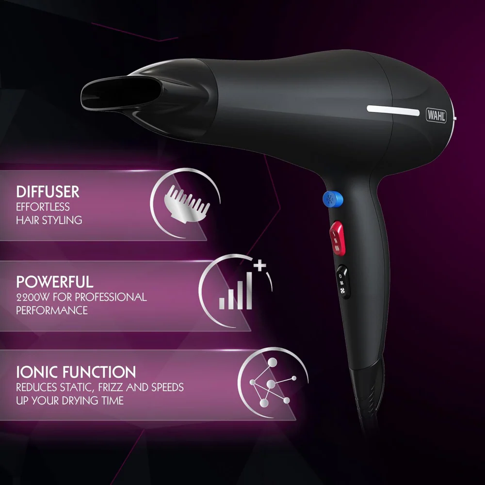 Wahl Ionic Smooth Hair Dryer 2200W Black - Image 2