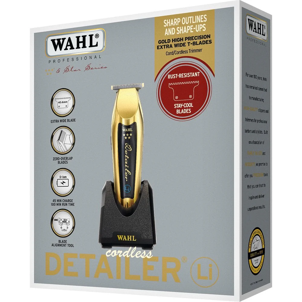 Wahl Professional Cordless Detailer Li Hair Trimmer Gold - Image 4
