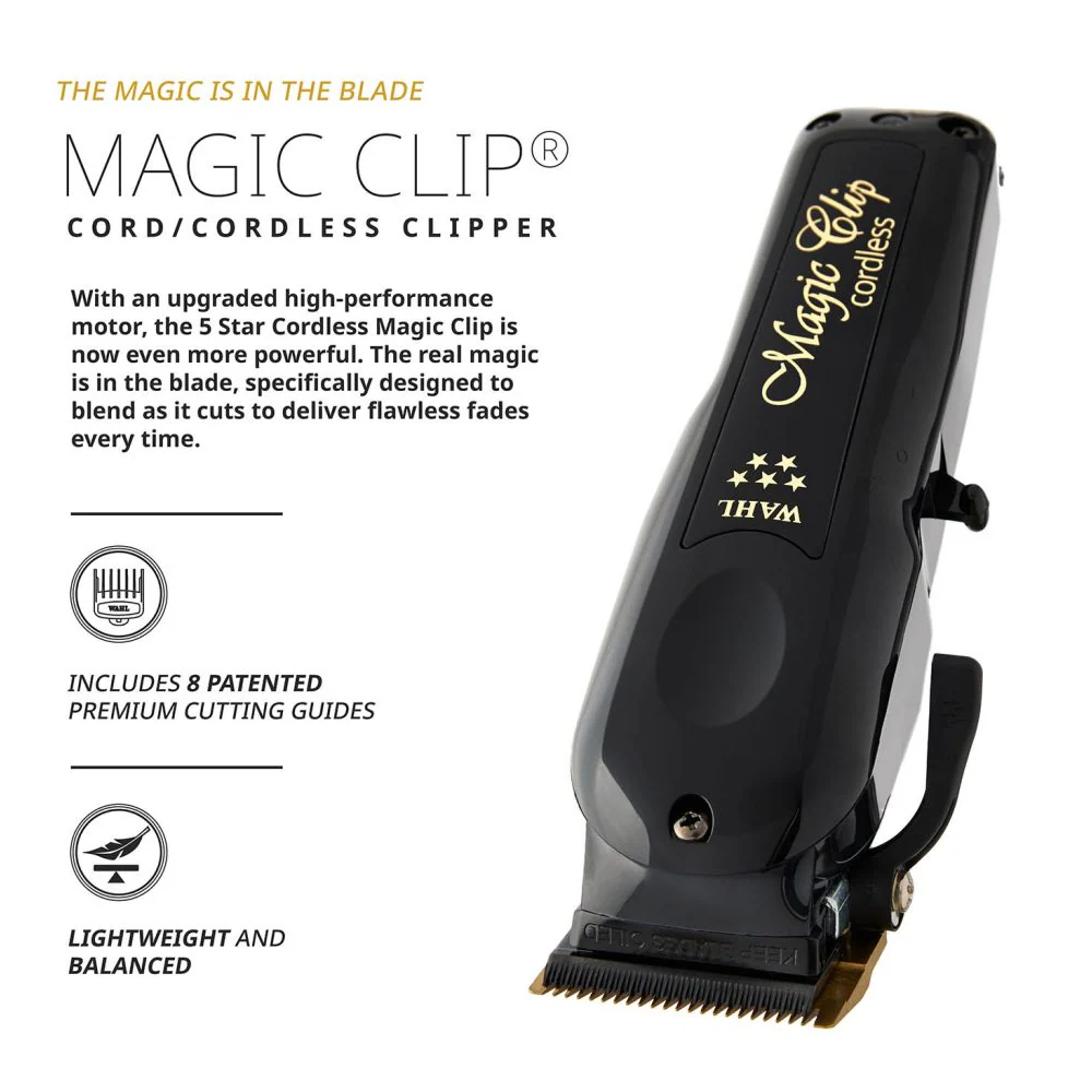 Wahl Professional Cordless Magic Clip Hair Clipper Black - Image 4