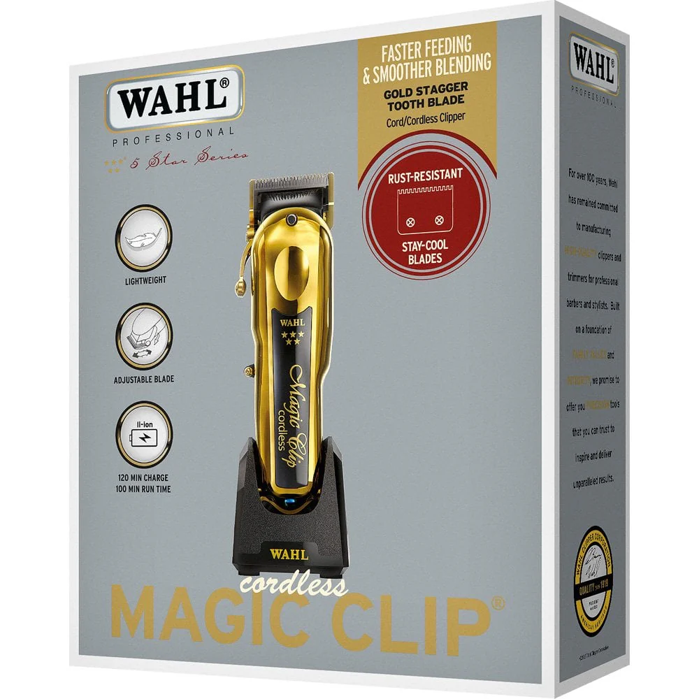 Wahl Professional Cordless Magic Clip Hair Clipper Gold - Image 4
