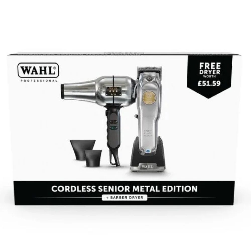 Wahl Professional Cordless Senior Metal Edition Clipper & Wahl Professional Barbers Dryer Duo - Image 2
