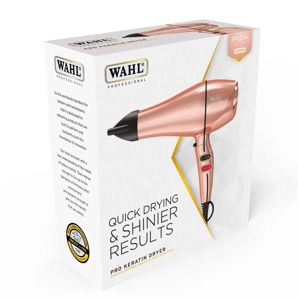 Wahl Professional Pro Keratin Hair Dryer 2200W Rose Gold - Image 4