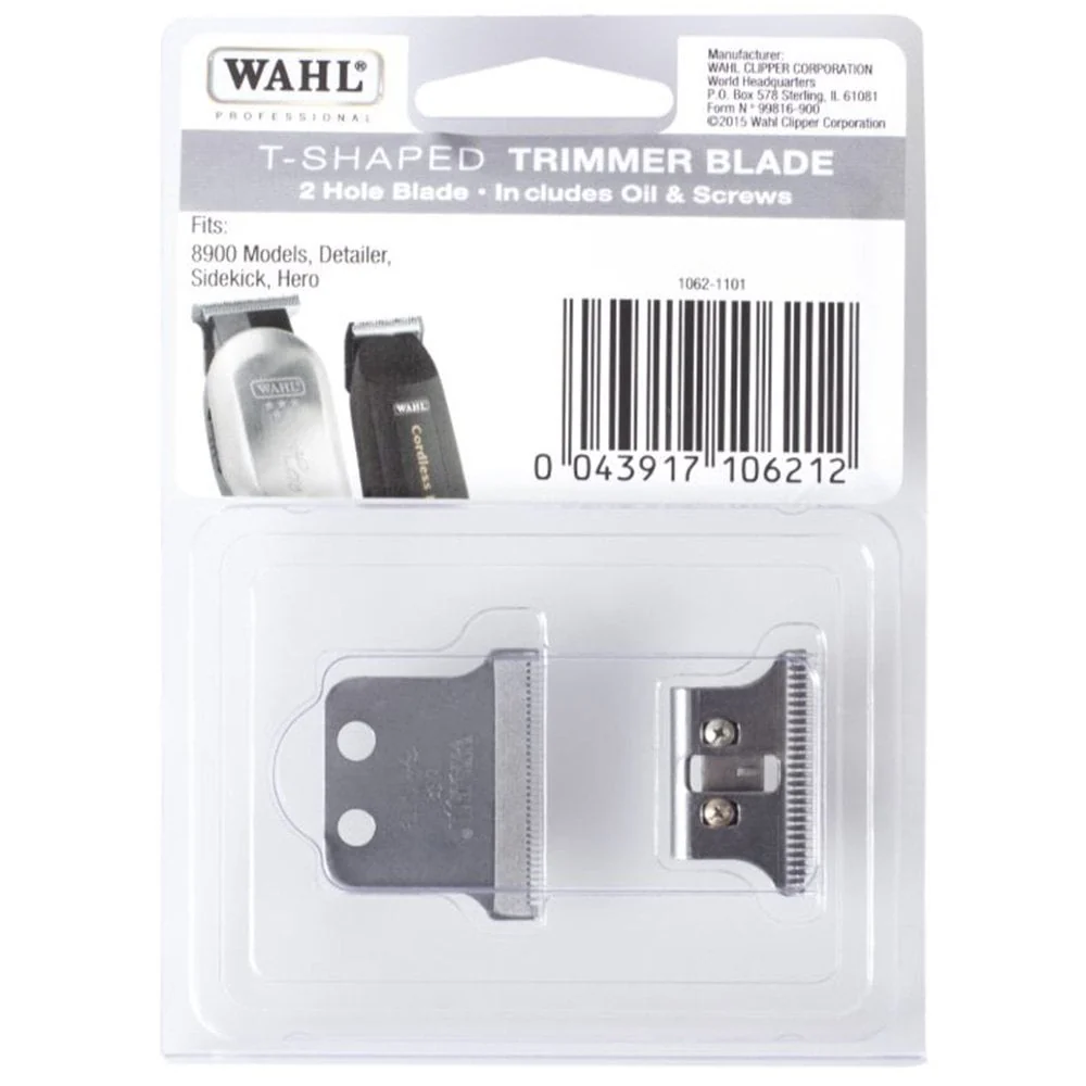 Wahl Professional Replacement T-Shaped 2-Hole Detailer Trimmer Blade Set 1062-1101 0.4mm - Image 3