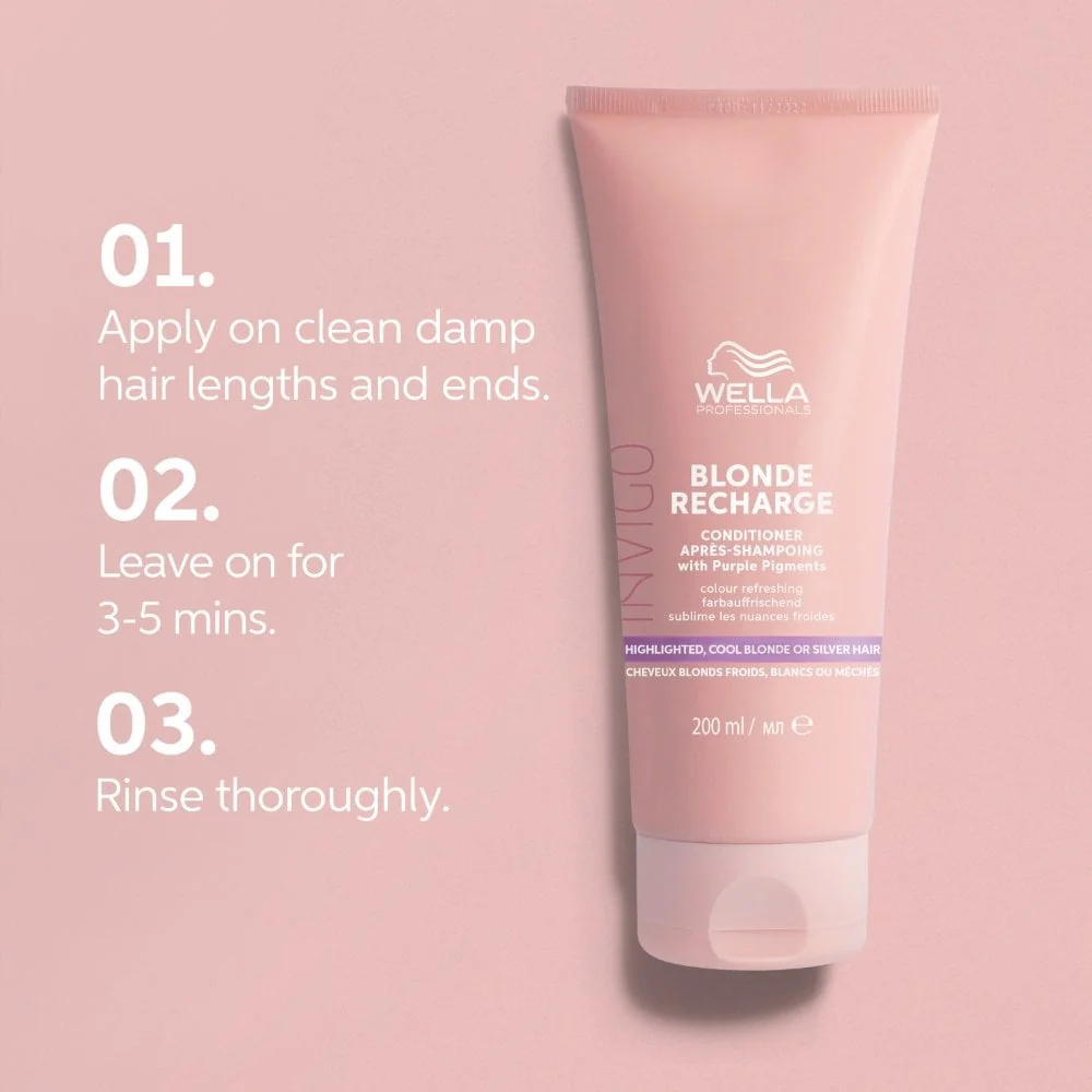 Wella Professionals Invigo Blonde Recharge Cool Blonde Colour Refreshing Conditioner 200ml - Image 9