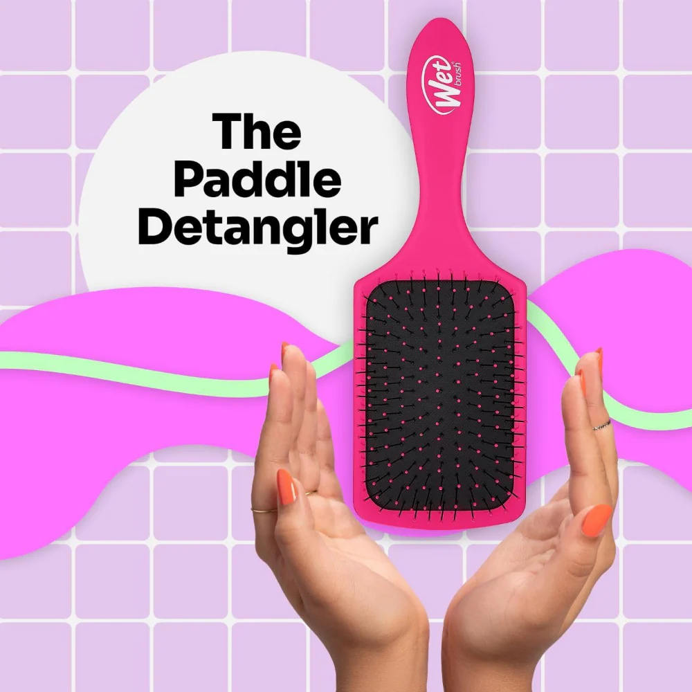 Wet Brush Paddle Detangler Brush Pink - Image 2