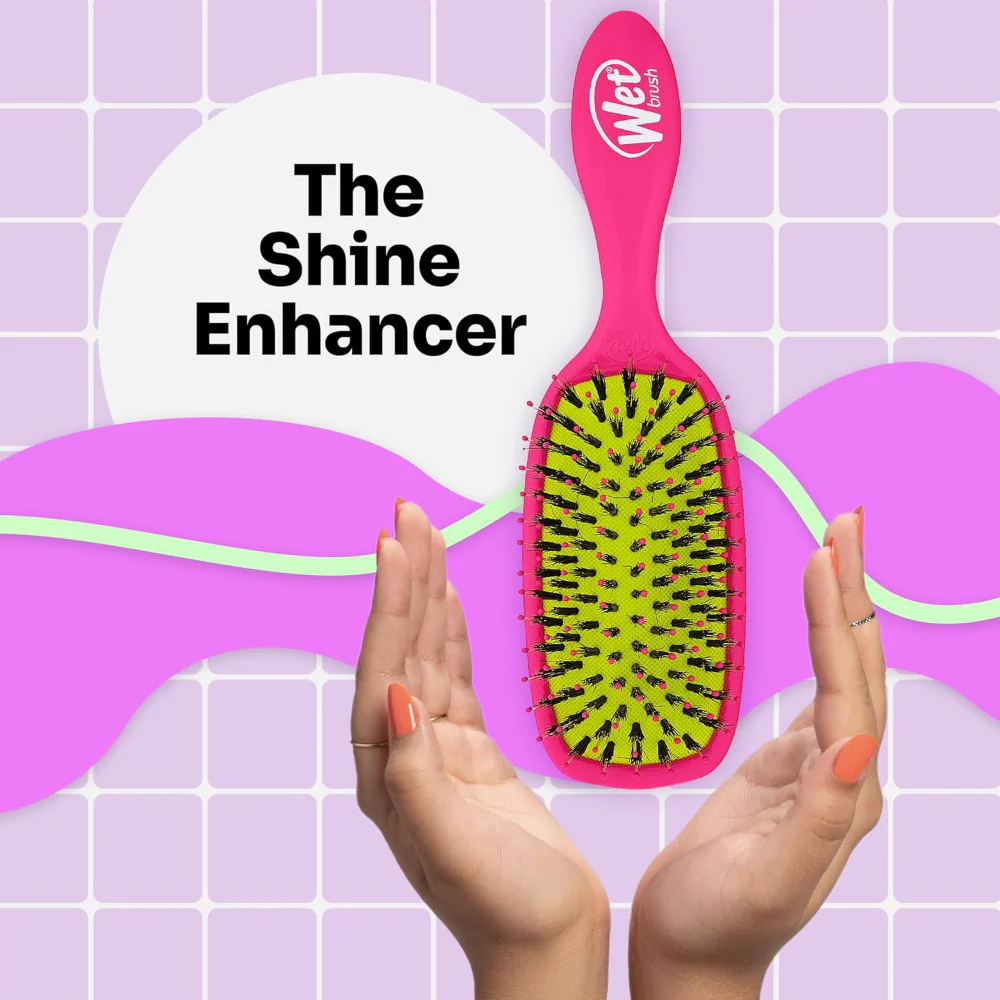 Wet Brush Shine Enhancer Detangler Brush Pink - Image 3