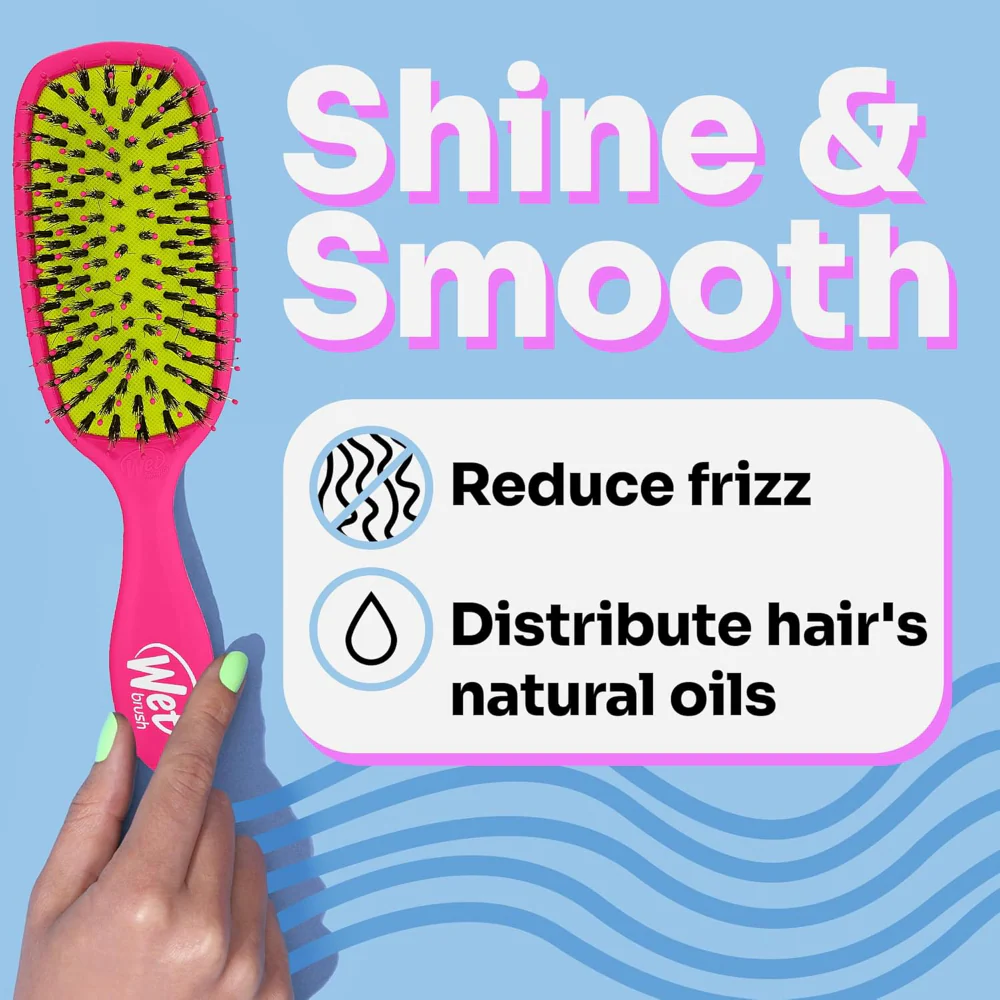 Wet Brush Shine Enhancer Detangler Brush Pink - Image 4