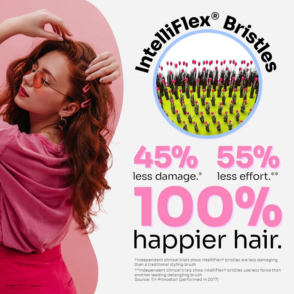 Wet Brush Shine Enhancer Detangler Brush Pink - Image 5