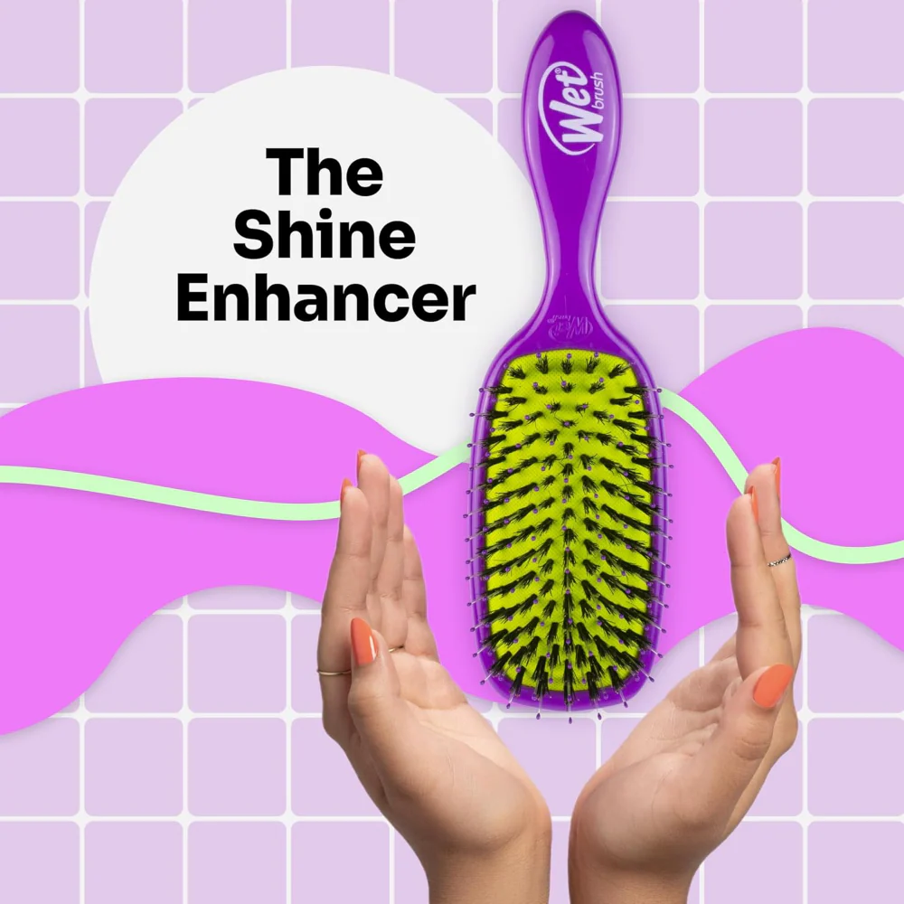 Wet Brush Shine Enhancer Detangler Brush Purple - Image 3