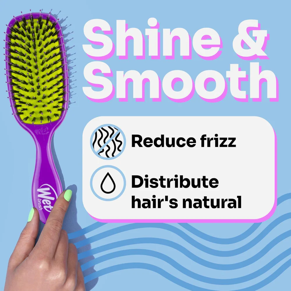 Wet Brush Shine Enhancer Detangler Brush Purple - Image 4
