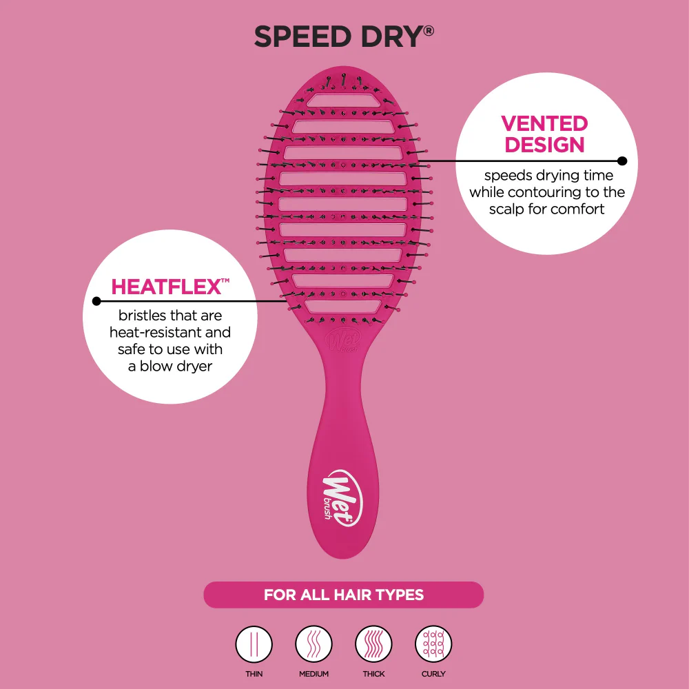 Wet Brush Speed Dry Detangler Brush Pink - Image 3
