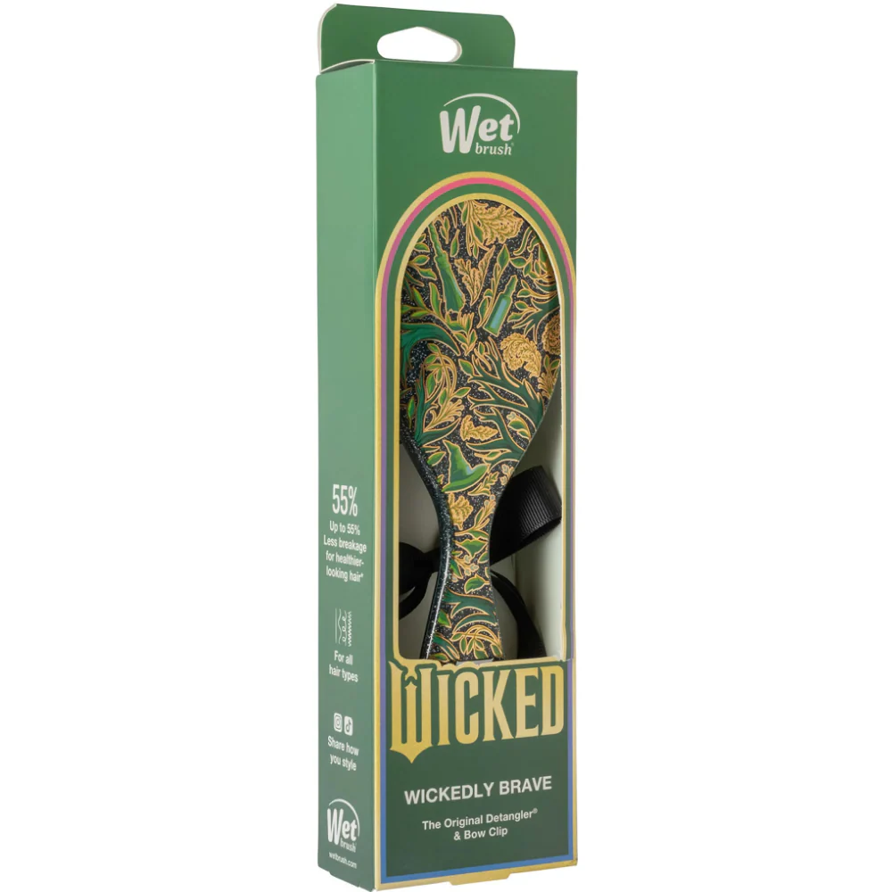 Wet Brush X Wicked Original Pro Detangler Brush Wickedly Brave with Bow Clip - Image 2