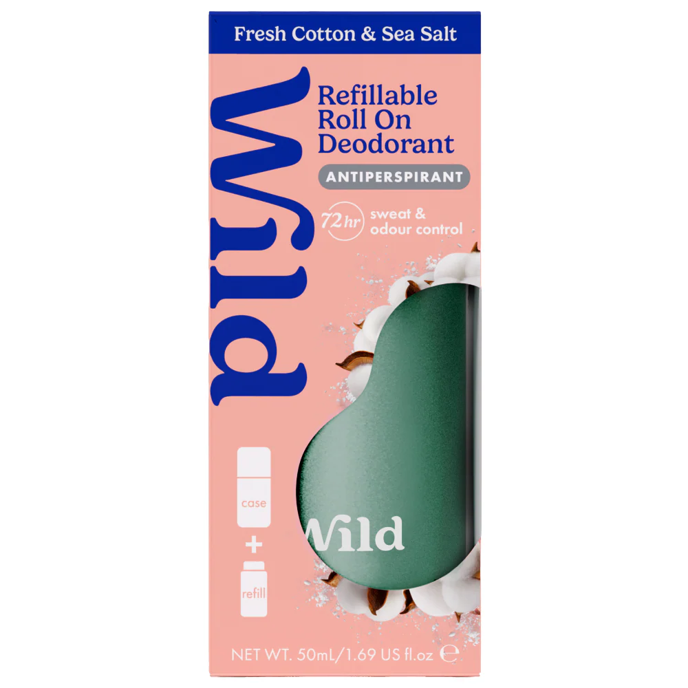 Wild Aqua Case & Fresh Cotton + Sea Salt Antiperspirant Deodorant Roll-On Starter Pack - Image 2