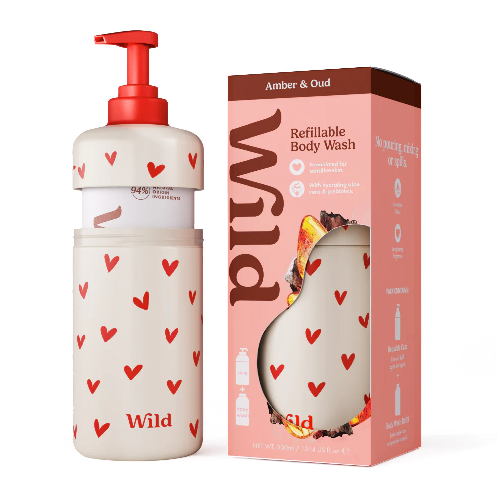 Wild Love Heart Body Wash Case + Amber & Oud Body Wash Refill 300ml - Image 2