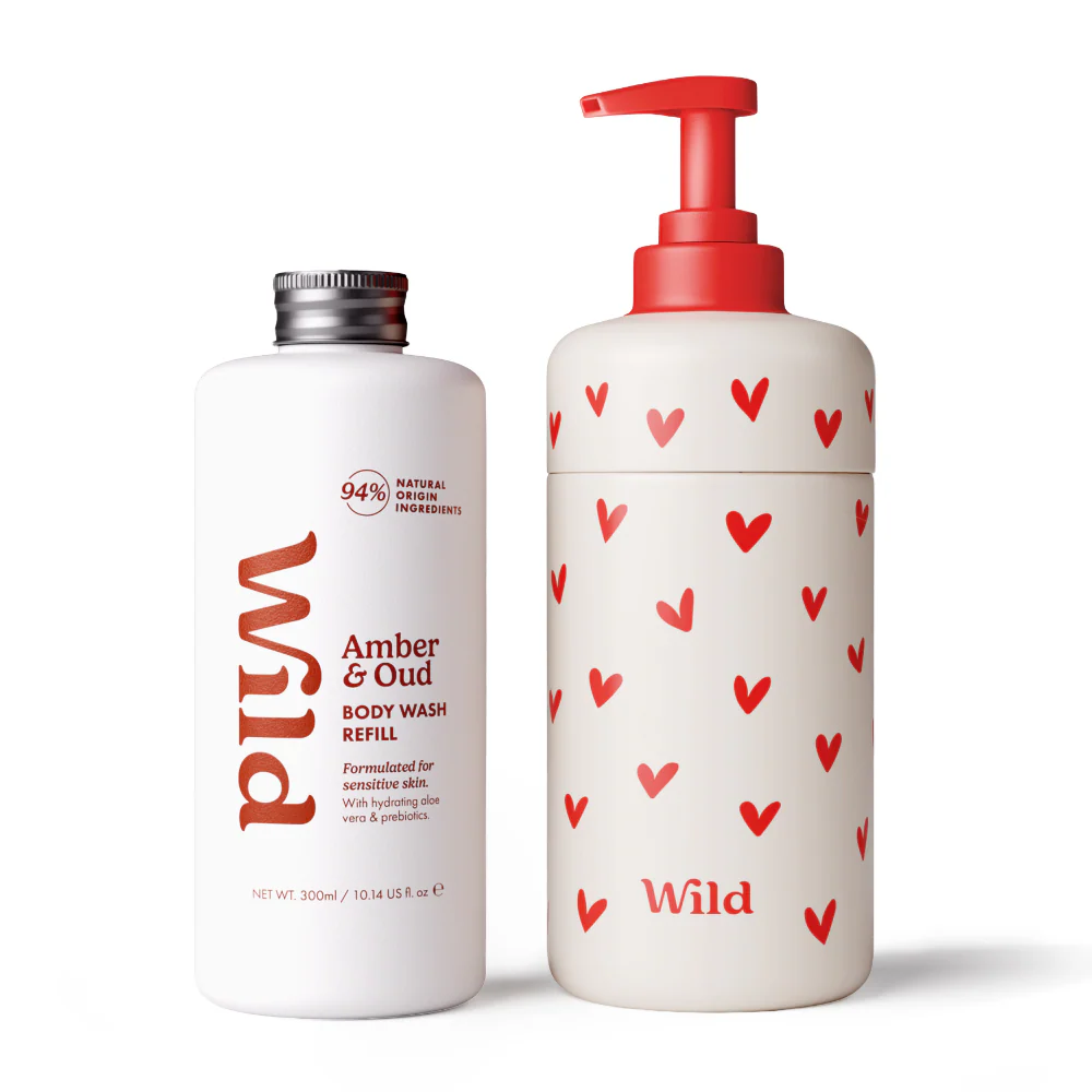 Wild Love Heart Body Wash Case + Amber & Oud Body Wash Refill 300ml - Image 3