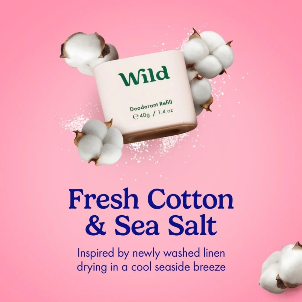 Wild Men's Cotton & Sea Salt Deodorant Starter Pack - Image 3