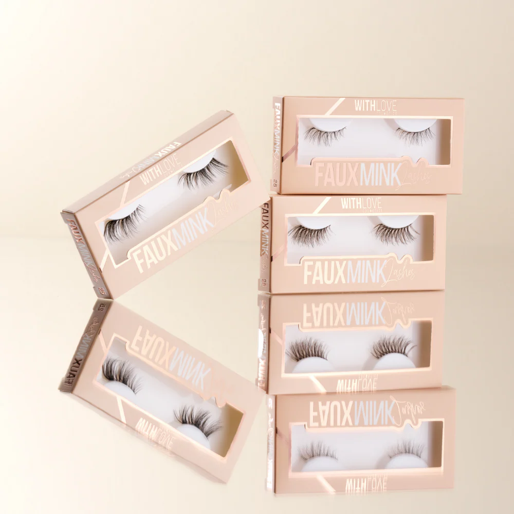 With Love Cosmetics Faux Mink Half Strip Lash Fifty-Fifty Black - Image 2