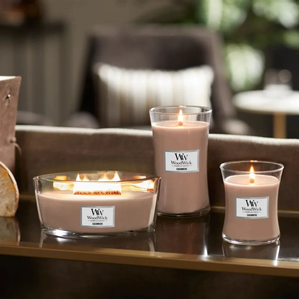 WoodWick Cashmere Large Hourglass Jar Candle - Image 3