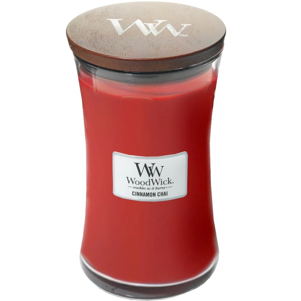 WoodWick Cinnamon Chai Large Hourglass Jar Candle - Image 2