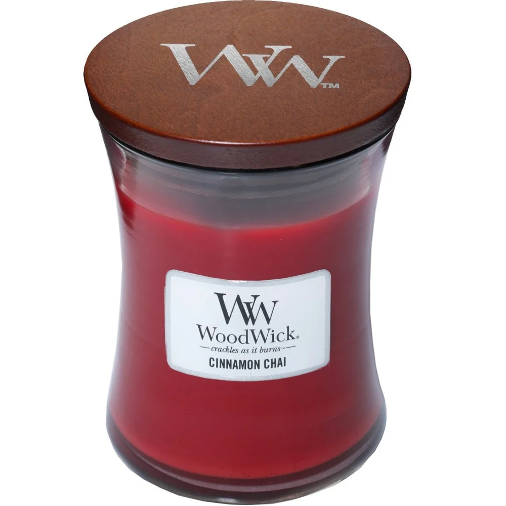 WoodWick Cinnamon Chai Medium Hourglass Jar Candle - Image 2