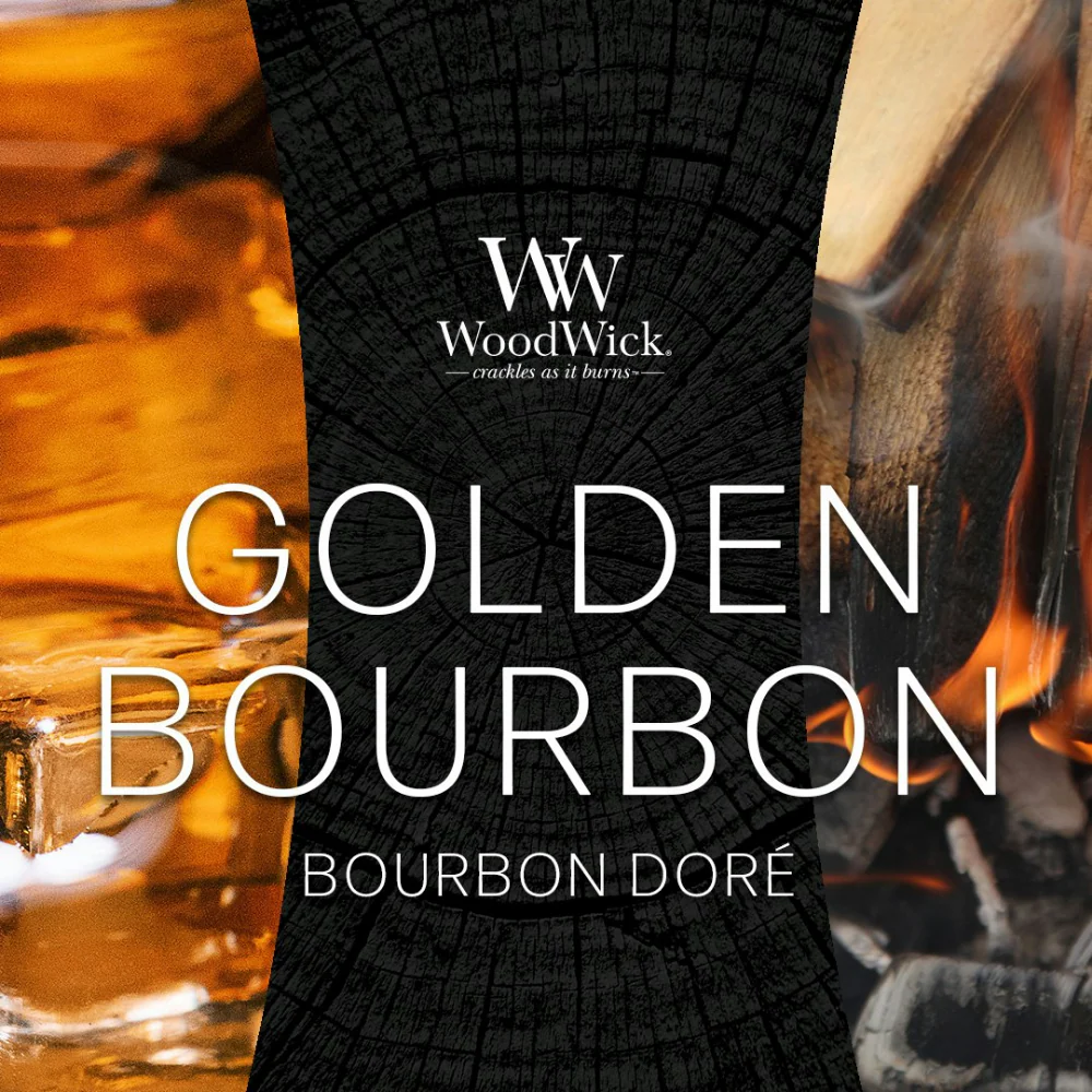 WoodWick Golden Bourbon Medium Hourglass Jar Candle - Image 2