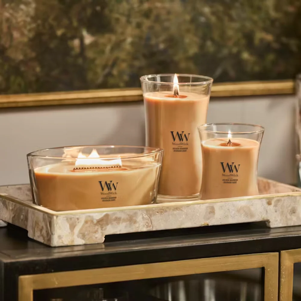 WoodWick Golden Bourbon Medium Hourglass Jar Candle - Image 4