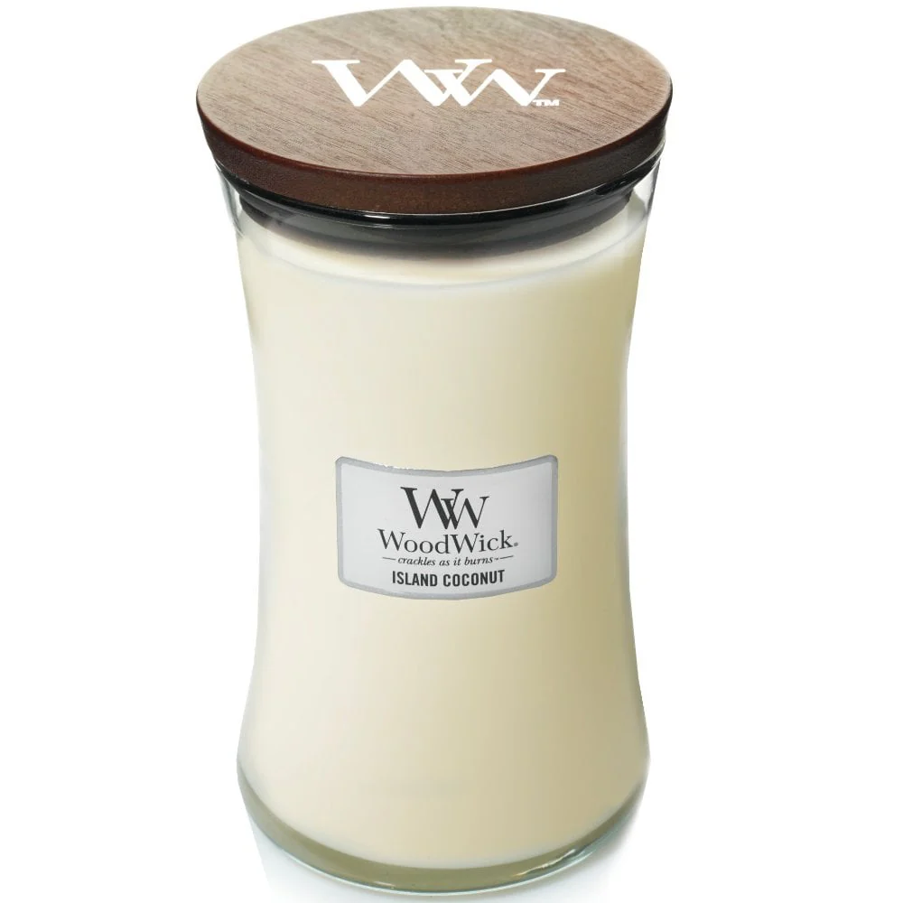 WoodWick Island Coconut Large Hourglass Jar Candle - Image 2