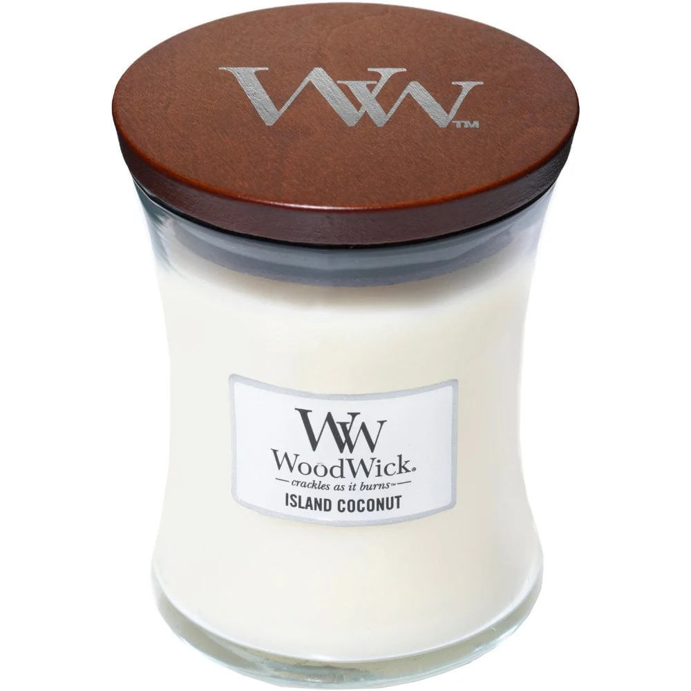 WoodWick Island Coconut Medium Hourglass Jar Candle - Image 2