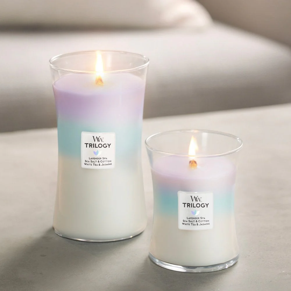 WoodWick Trilogy Calming Retreat Large Hourglass Jar Candle - Image 3