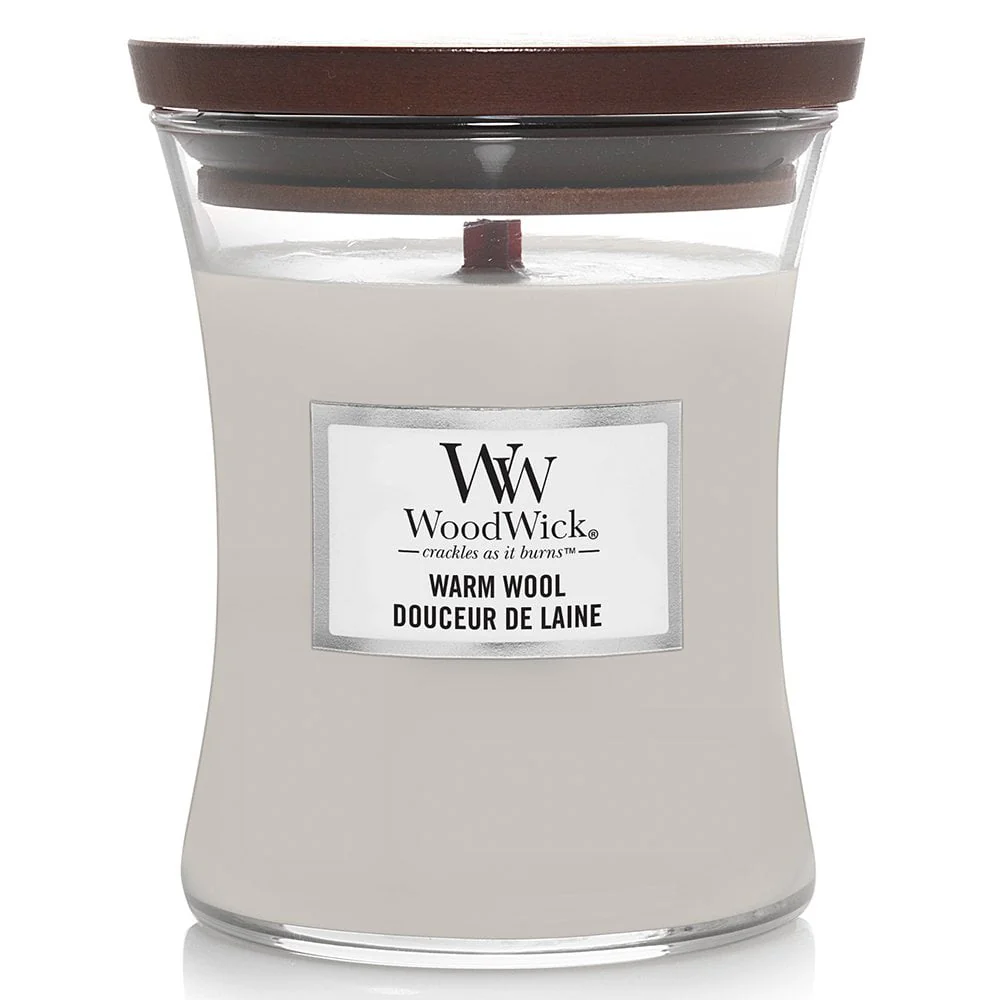 WoodWick Warm Wool Medium Hourglass Jar Candle - Image 2