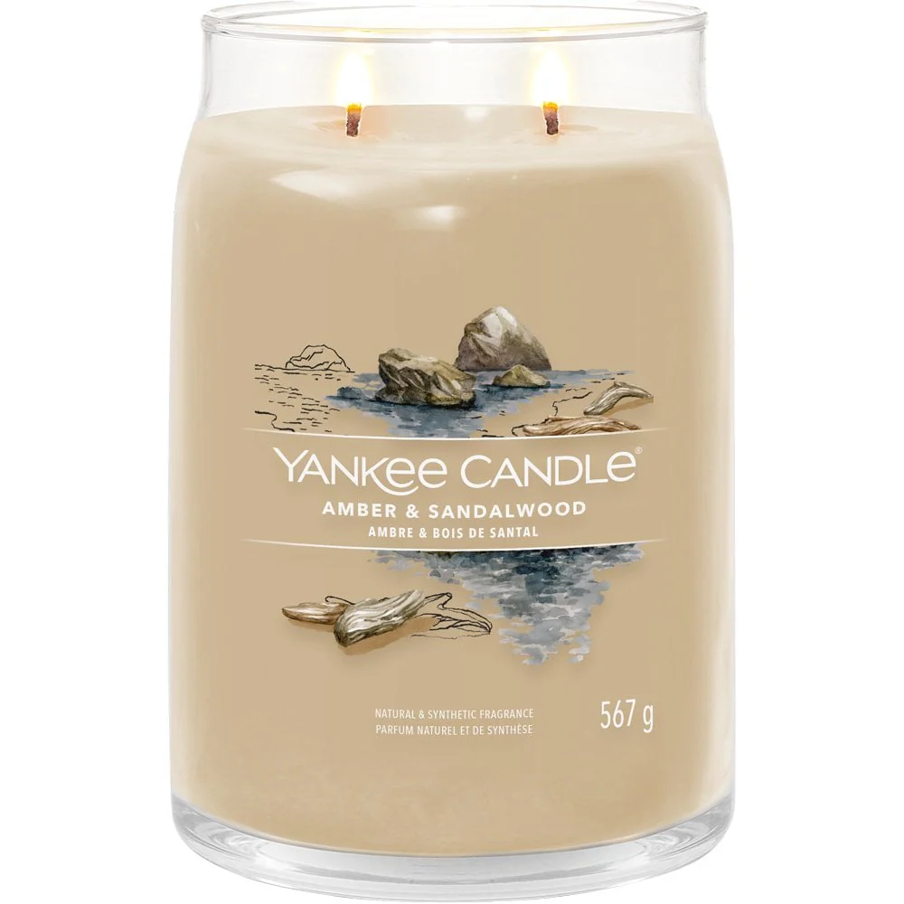 Yankee Candle Amber & Sandalwood Large Signature Jar Candle - Image 2