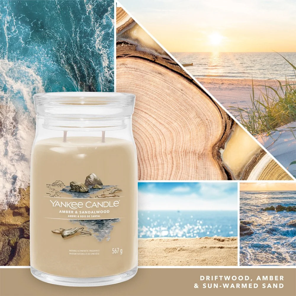 Yankee Candle Amber & Sandalwood Large Signature Jar Candle - Image 3