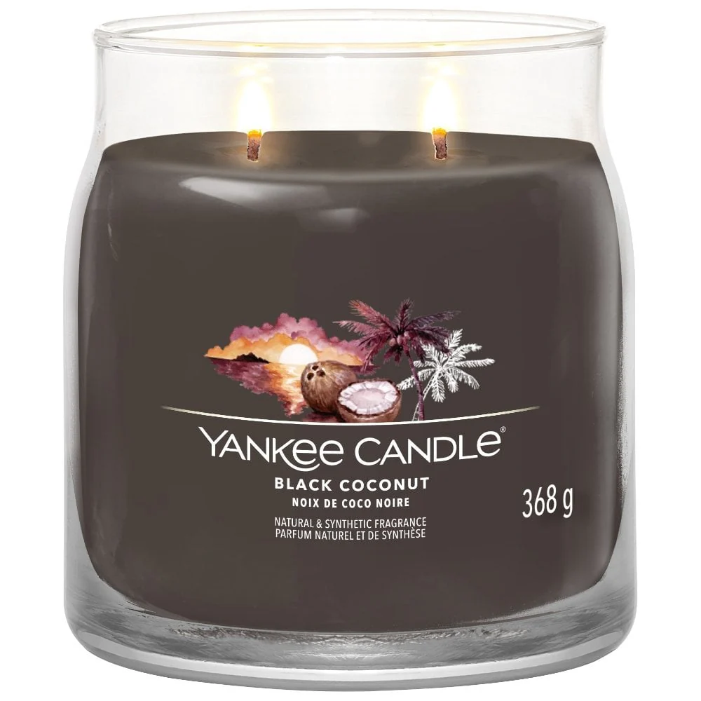 Yankee Candle Black Coconut Medium Signature Jar Candle - Image 2