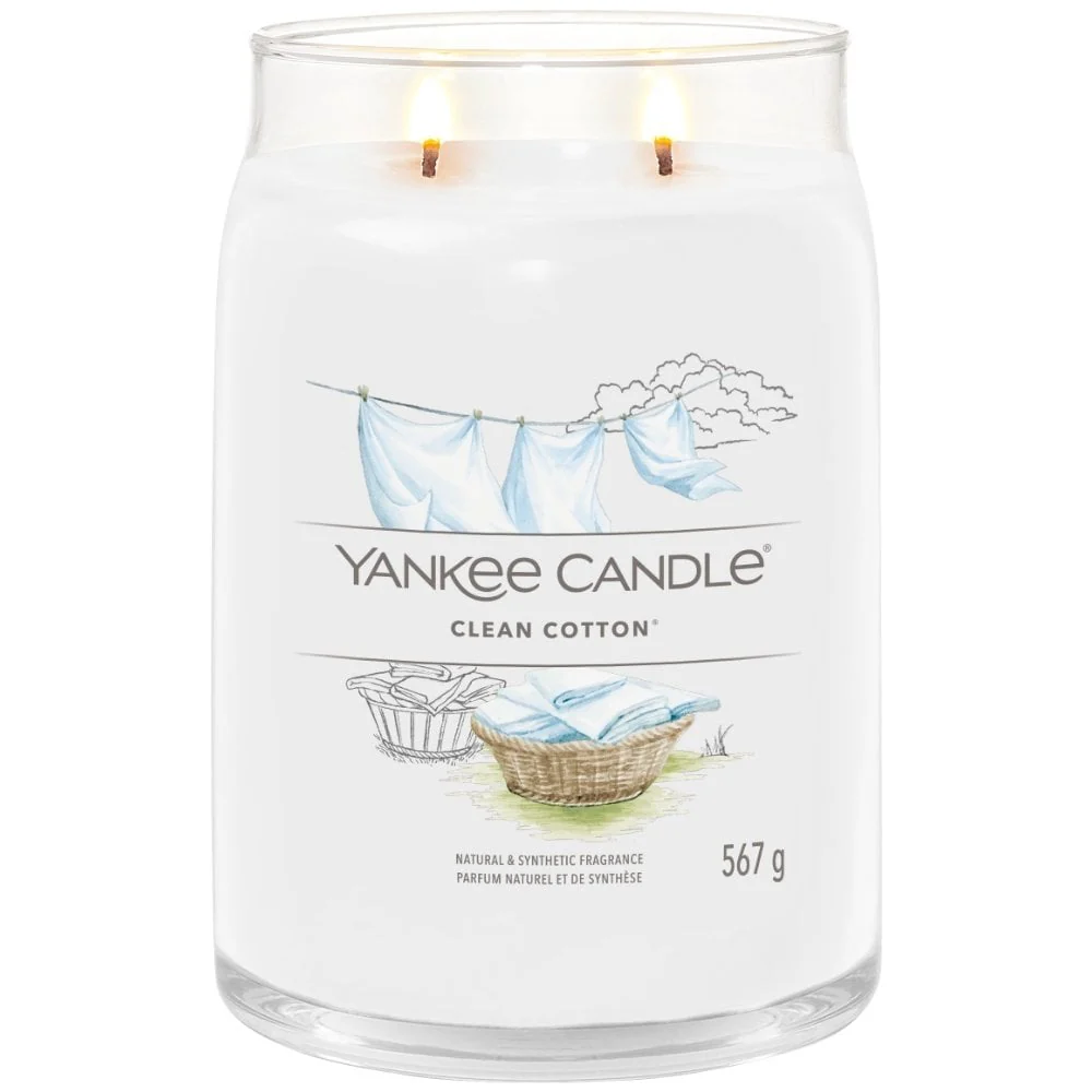 Yankee Candle Clean Cotton Large Signature Jar Candle - Image 2
