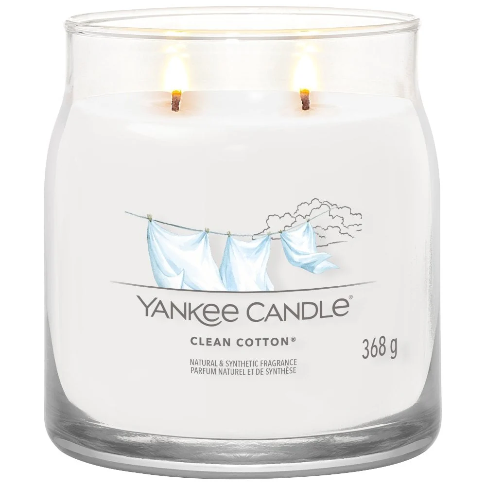 Yankee Candle Clean Cotton Medium Signature Jar Candle - Image 2