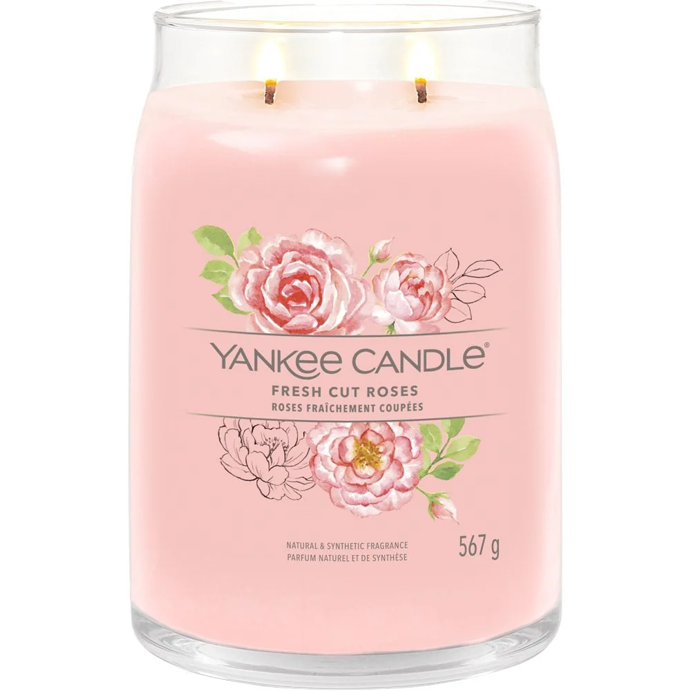 Yankee Candle Fresh Cut Roses Large Signature Jar Candle - Image 2