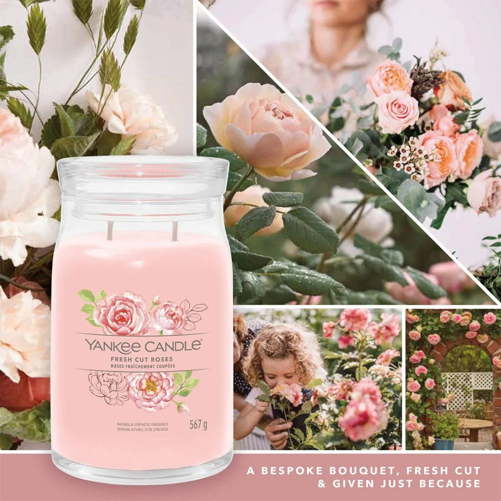 Yankee Candle Fresh Cut Roses Large Signature Jar Candle - Image 3