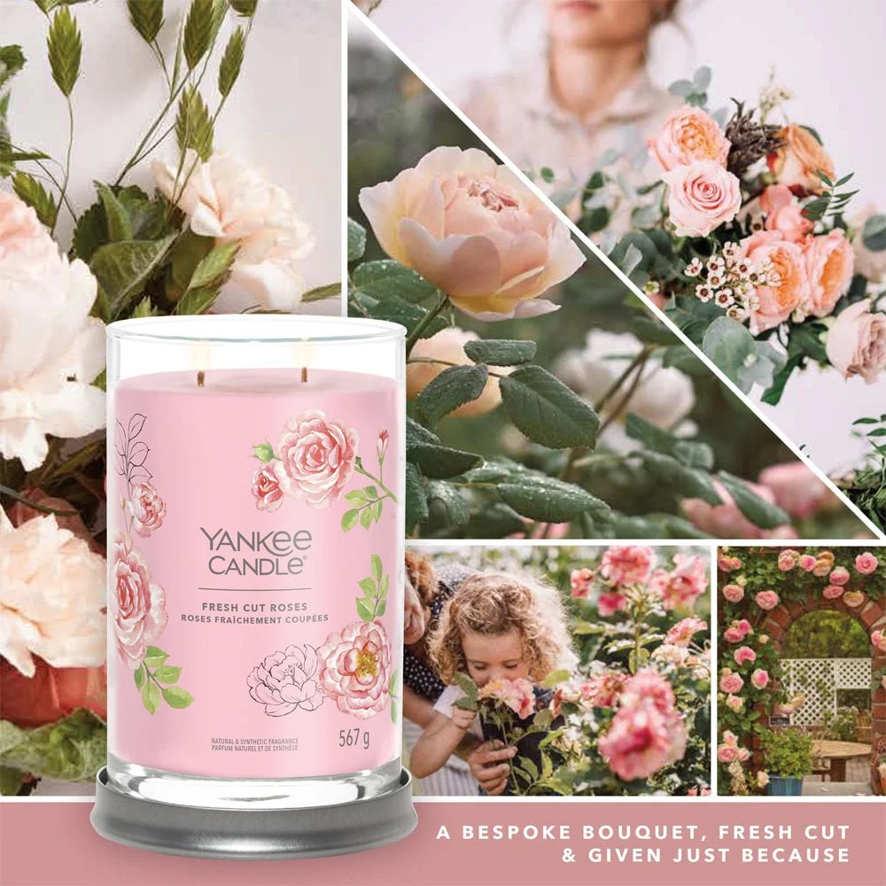 Yankee Candle Fresh Cut Roses Large Signature Tumbler Jar Candle - Image 3