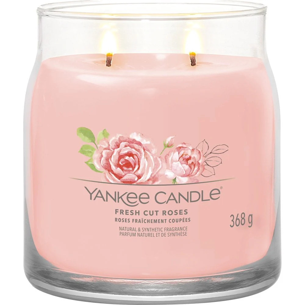 Yankee Candle Fresh Cut Roses Medium Signature Jar Candle - Image 2