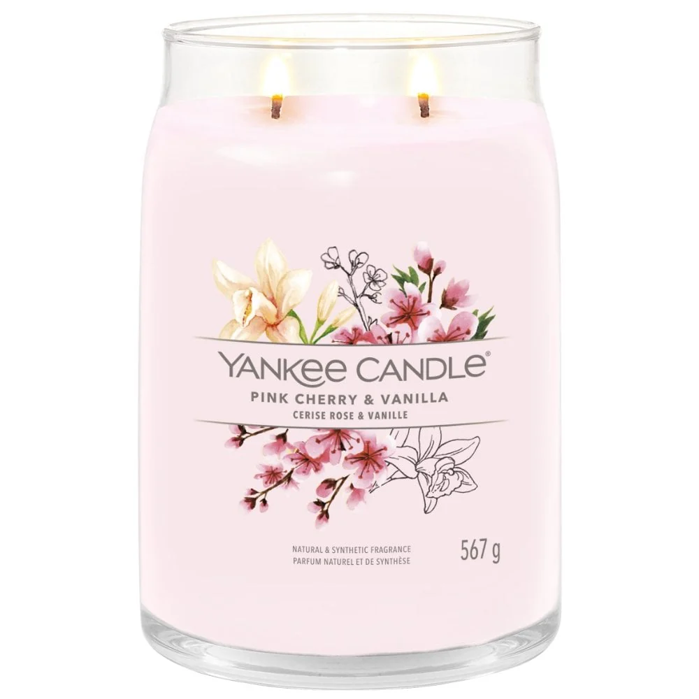 Yankee Candle Pink Cherry & Vanilla Large Signature Jar Candle - Image 2
