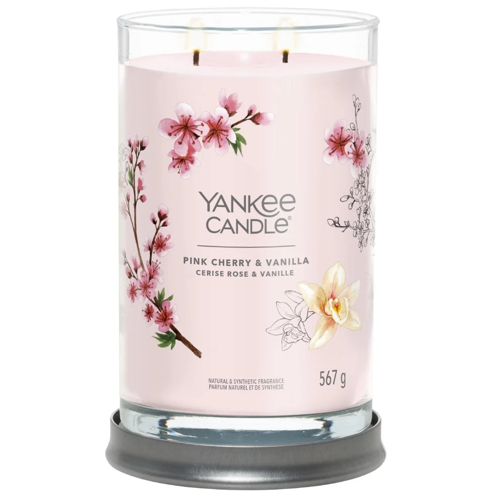 Yankee Candle Pink Cherry & Vanilla Large Signature Tumbler Jar Candle - Image 2